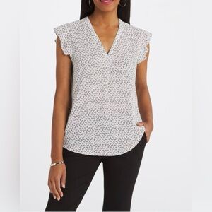 Elegant Black and White Women's Blouse